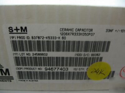 4000 pcs p/n B37872K5333K60 ; ceramic capacitor 33NF
