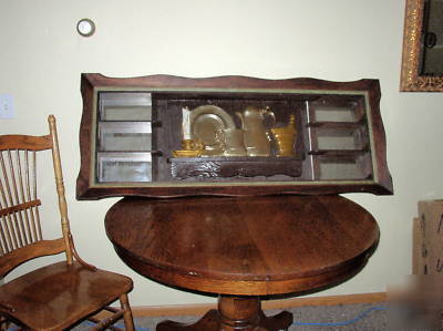 Antique drug store pharmaceutical shelves shelf unit