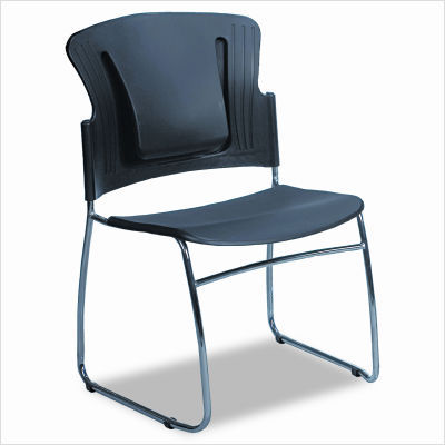 Balt reflex series stacking chair, black, 19 x 19 x 33H