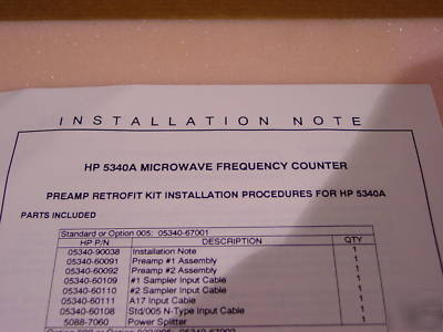 New hp 5340A microwave counter preamp retrofit kit