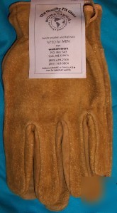 New mens leather work gardening gloves size m
