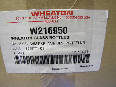 Wheaton wide mouth bottles W216950, amber, 32OZ - 12PCS