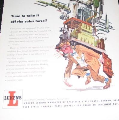 Lukens steel coatesvlle, pa -production eq -3 1950S ads