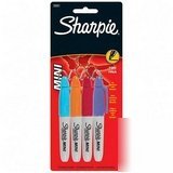 Mini sharpie marker,permanent,fine point,4/st,te/tge/ma