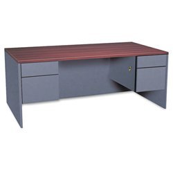 New adaptabilities™ double pedestal desk, cherr...