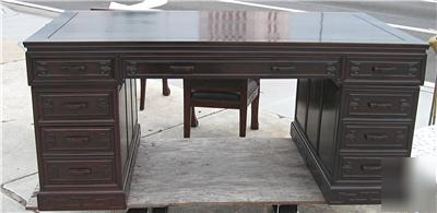 Partners desk rosewood all wood hand carved