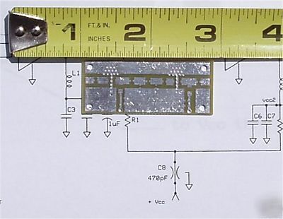 Pc board for 2 mmic rf amplifiers uhf,1296, 2304, 3456