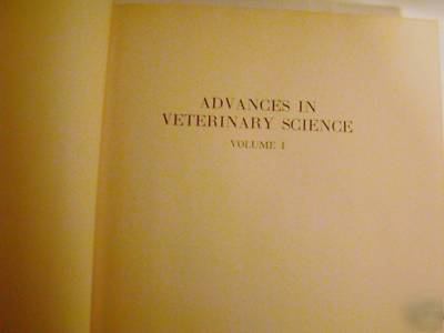 Rare advances in veterinary science book vol 1 1953