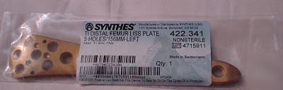 Synthes 422.340-348 ti distal femur liss plates