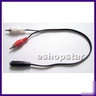 2 rca to 3.5MM audio av adapter cable for ipod MP3