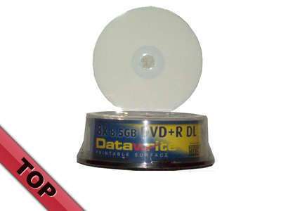 25 datawrite dvd+r dl printable discs,8.5GB/8X speed 