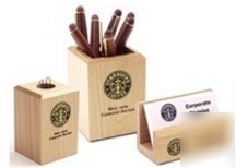 3-piece personalized engraved solid maple desk set 