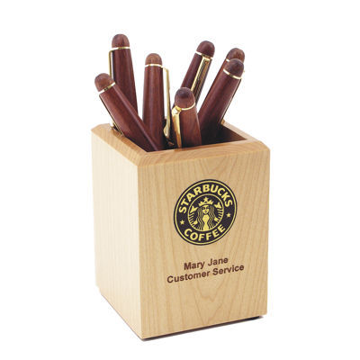 3-piece personalized engraved solid maple desk set 