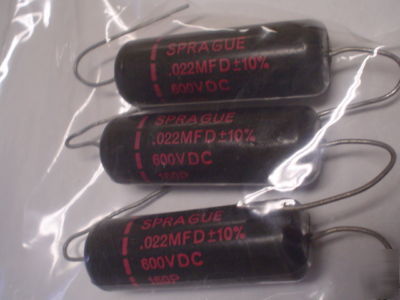 3 sprague 600V .022UF black beauty tube amp capacitors