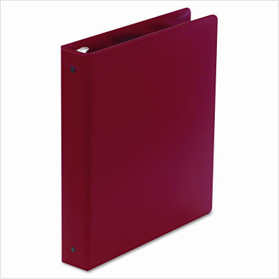 Basic vinyl round ring binder, 1-1/2IN capacity, red