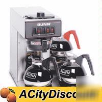 Bunn low profile pourover coffee maker w 3 warmers nsf