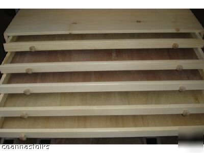 Flat file cabinet pine 5 drawer map atlas blueprint 