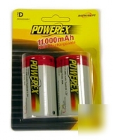 Maha powerex nimh rechargeable d battery 2-pack