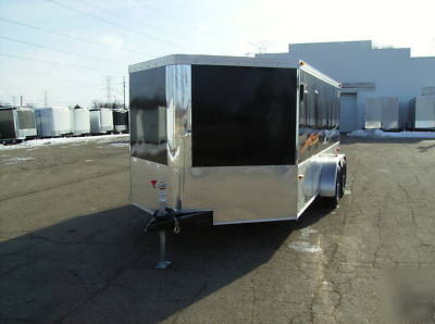 Motorcycle trailer enclosed 7X14 haulmark low hauler.