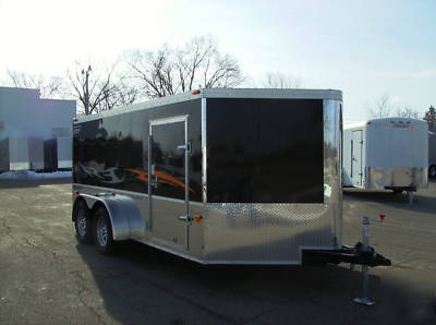Motorcycle trailer enclosed 7X14 haulmark low hauler.