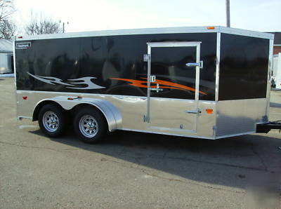Motorcycle trailer enclosed 7X14 haulmark low hauler.