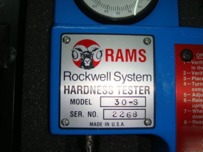Rams rockford rockwell hardness tester 30-s superficial