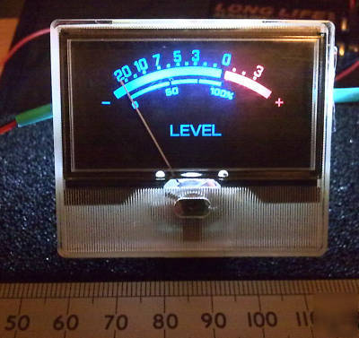 Vu audio level meter -20 to +3DB, backlightable, 250UA