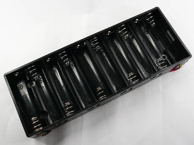 1* 10XAA battery holder 15/12V side by side plastic