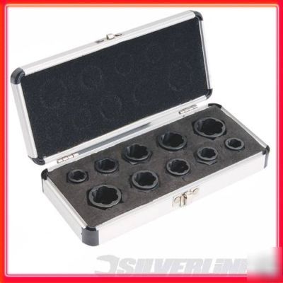 10PC pro damaged bolt remover set rounded head 