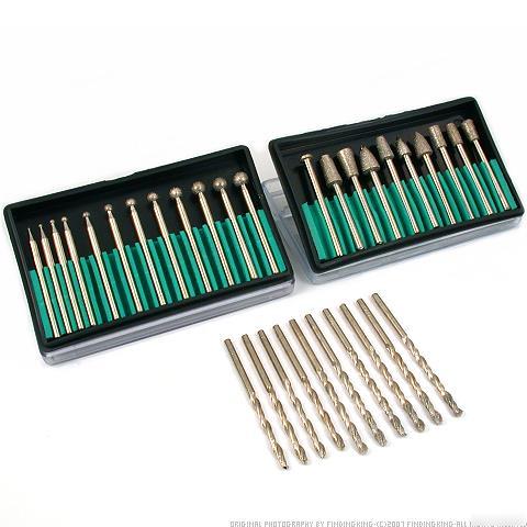 32PC diamond bur twist drill bits set 1/8