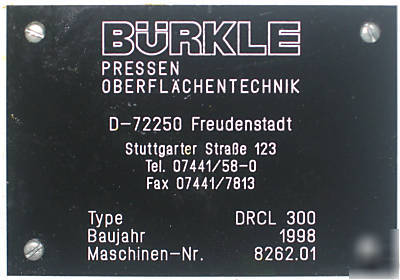 Burkle roller/coater system - BA4000/K1+r