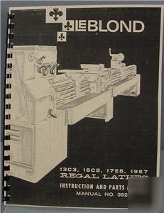 Leblond regal 13C3-15C5-17E5-19E7 manual - 3928