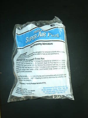 1 bag air entraining admixture for 1 cu yard concrete