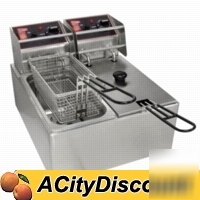 Cecilware 15LB electric counter top 2 tank fryer EL2X25