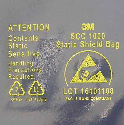 New 100 3M scc 1000 anti-static shield bag 10 x 6 10X6