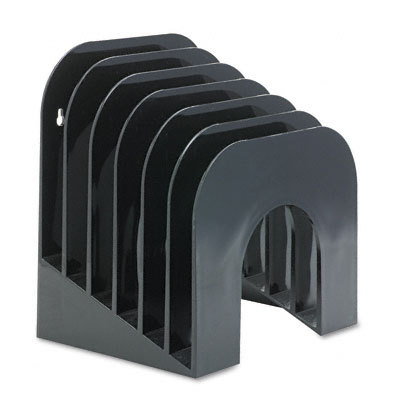 Six-tier jumbo incline sorter, plastic black