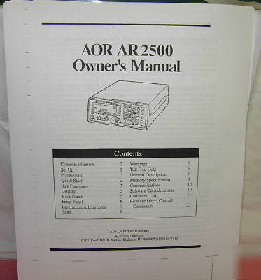 Aor ar 2500 scanner with extras (very good condition)
