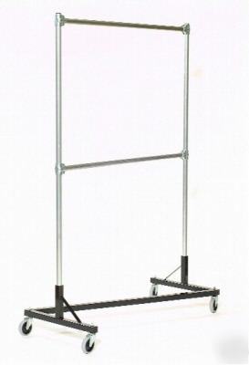 New z garment rack, clothing rack hd w/extra hangrail 