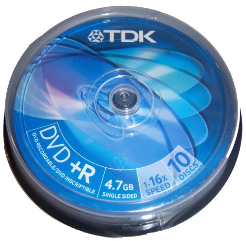 10 tdk blank dvd discs recordable dvd+r 4.7GB 16X