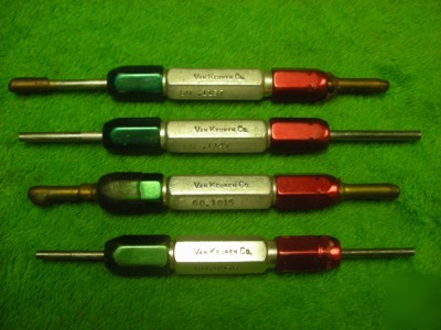 4 go nogo plug pin gauge gage w/ handle x .0938 - .1157