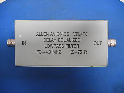 Allen avionics VFL4P0 low pass filter 4 mhz 75Ï‰