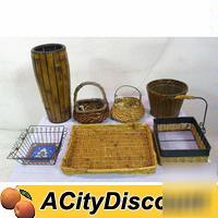 Lot of 7 assorted home restaurant decorative baskets