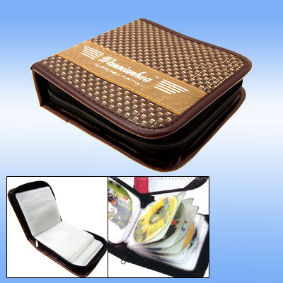 Portable square leather cd carrying storage case holder