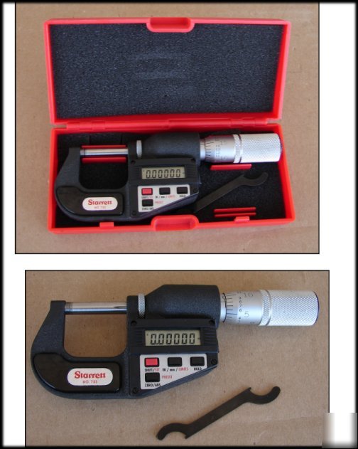 Starrett digital outside micrometer w/ case 733 series