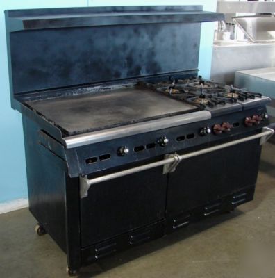 Wolf 4 burner range with griddle, double oven, ng