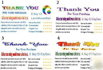 Thank you feedback ebay seller cards printing 50 cards