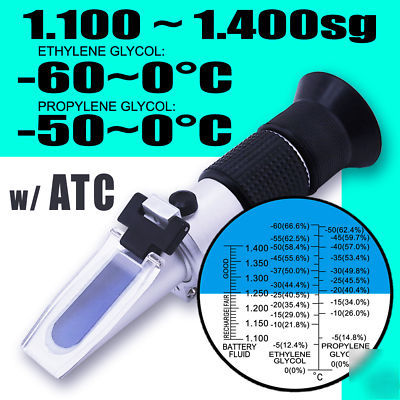 Battery acid antifreeze fluid glycol refractomeâ€‹ter Ëšc