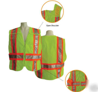 3A pv-1501 lime break-a-way safety vest-2XL-5XL