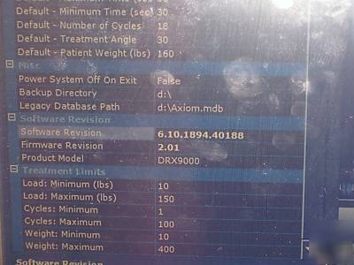 Axiom DRX9000 lumbar spinal decompression table