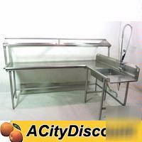 Commercial s/s kitchen dish table work station used